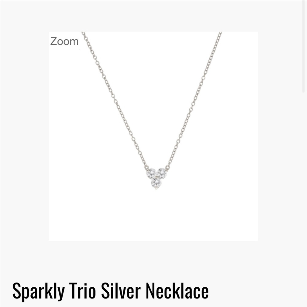 Sparkly Trio Silver Necklace